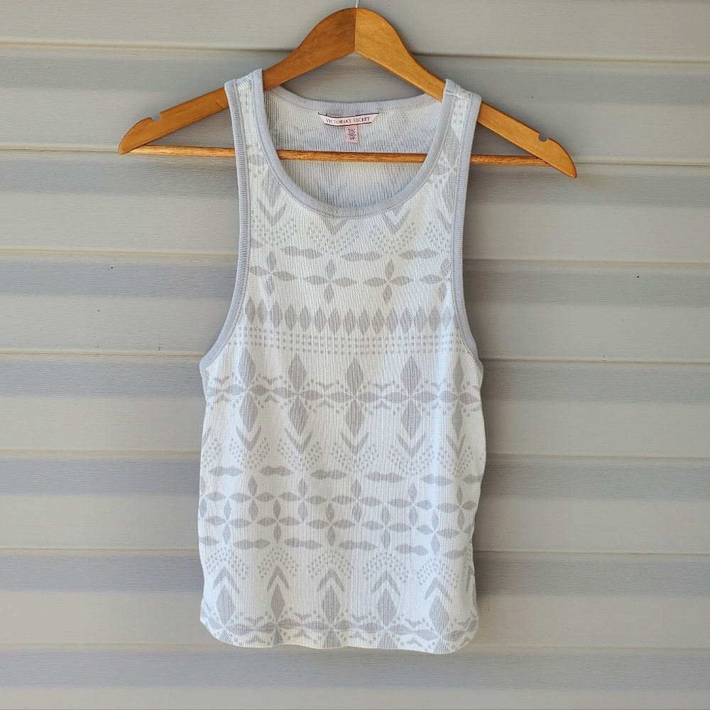 Victoria's secret white and gray tank top